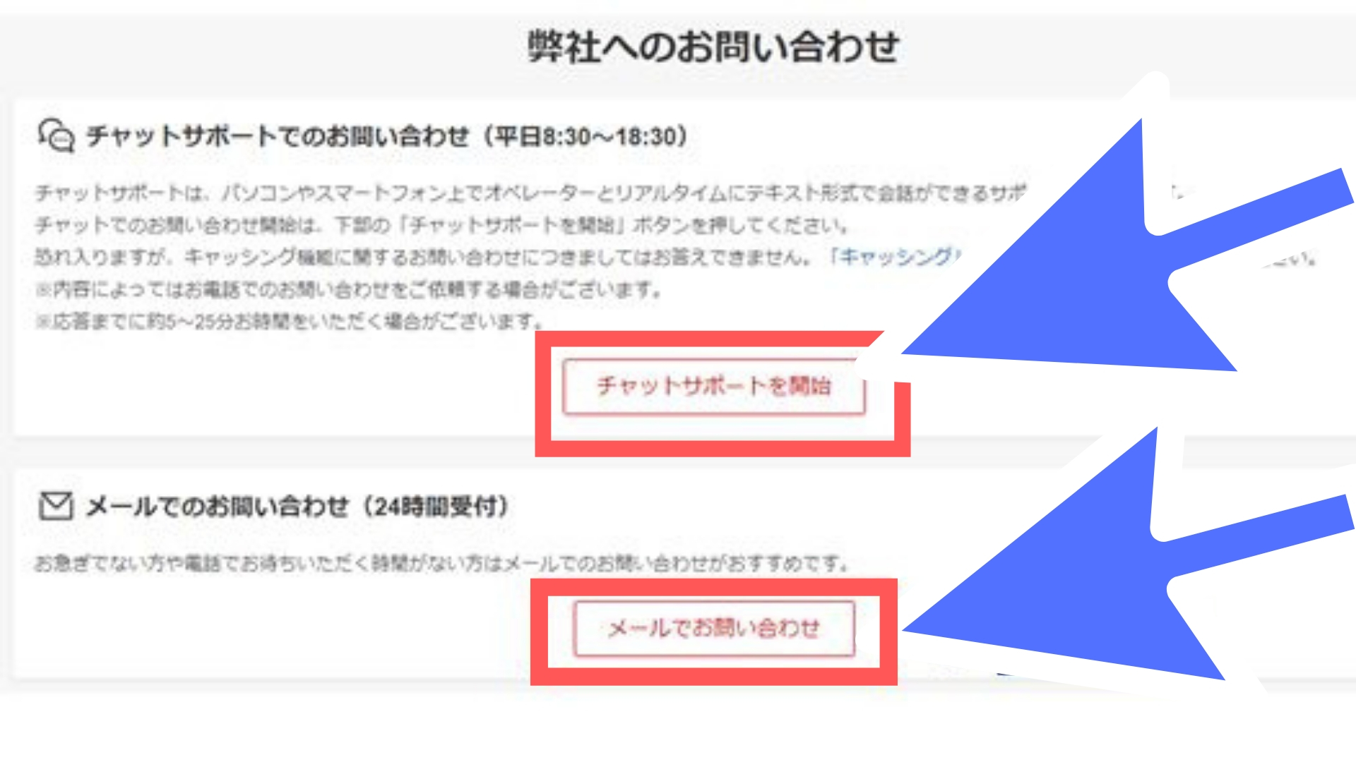 楽天カードのメールチャット問い合わせ手順
