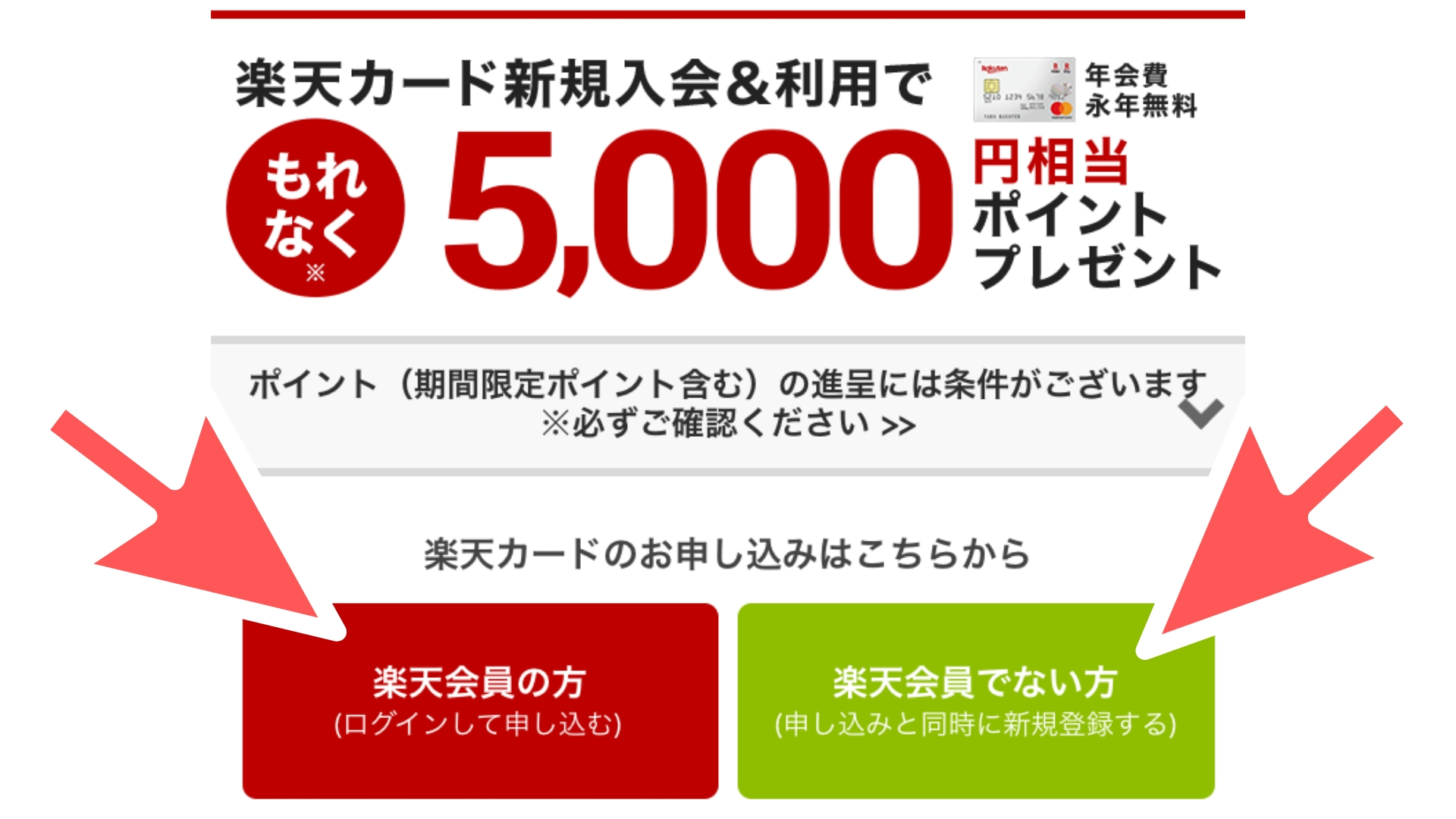 楽天カード申し込み画面