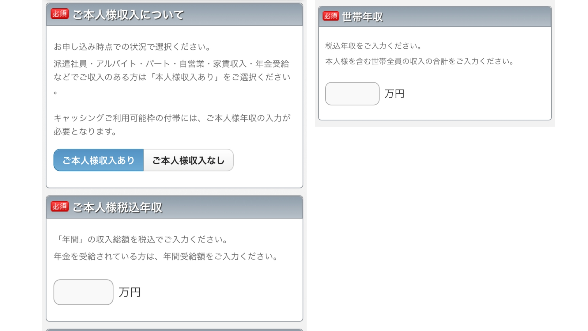 楽天カードの作り方(申し込み画面)
