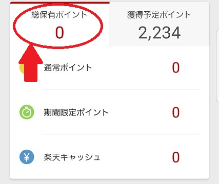 楽天ポイントの付与確認方法3